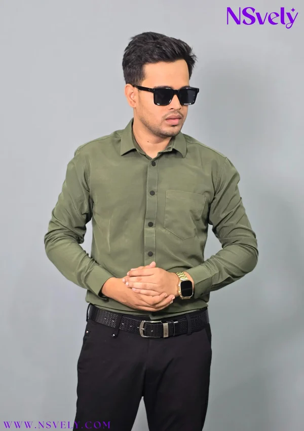 Full Sleeve Formal Shirt -Olive