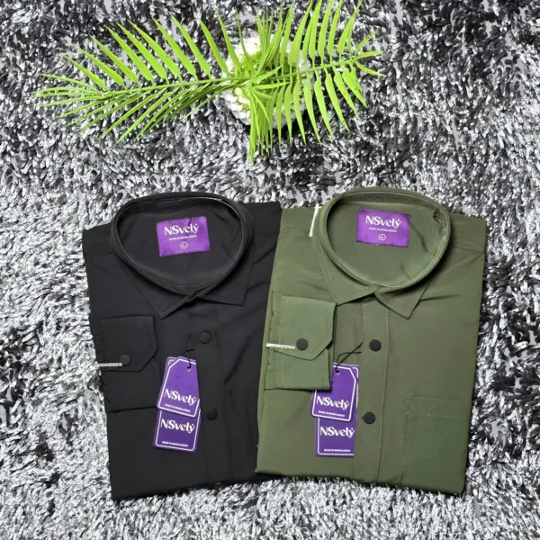 2X Full Sleeve Formal Shirt - Olive And Black